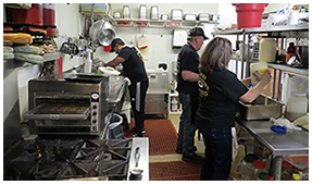 Cooks at Paw Paw's Catfish Kitchen